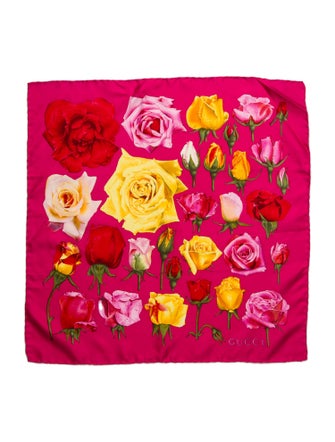 Gucci Silk Floral Print Scarf