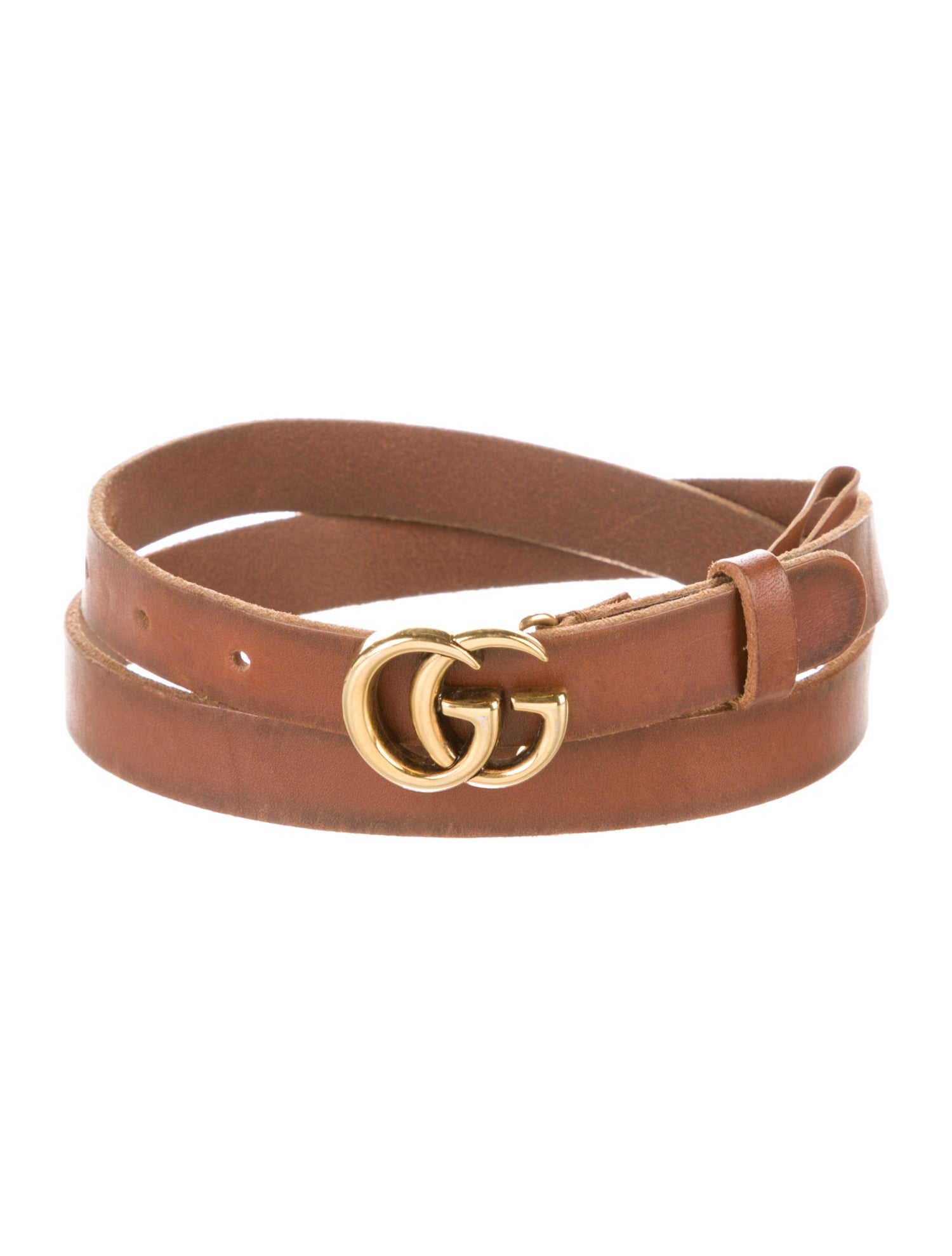 Gucci Double G Logo Leather Belt