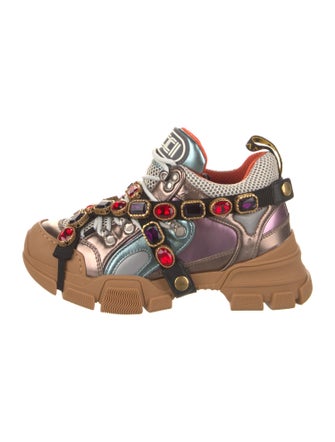 Gucci Leather Colorblock Pattern Chunky Sneakers