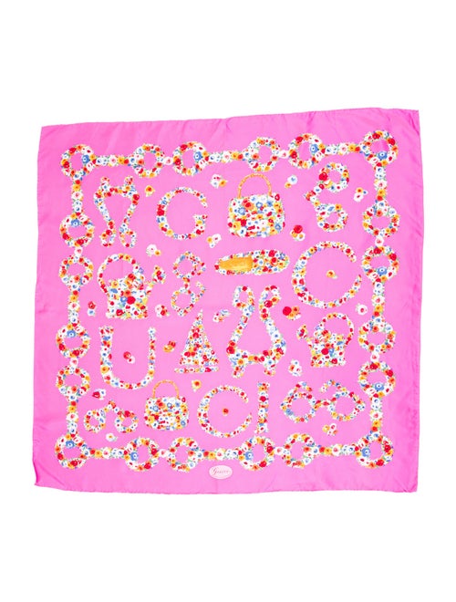 Gucci Silk Floral Print Scarf
