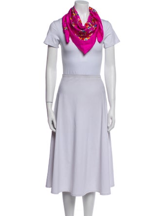 Gucci Silk Floral Print Scarf