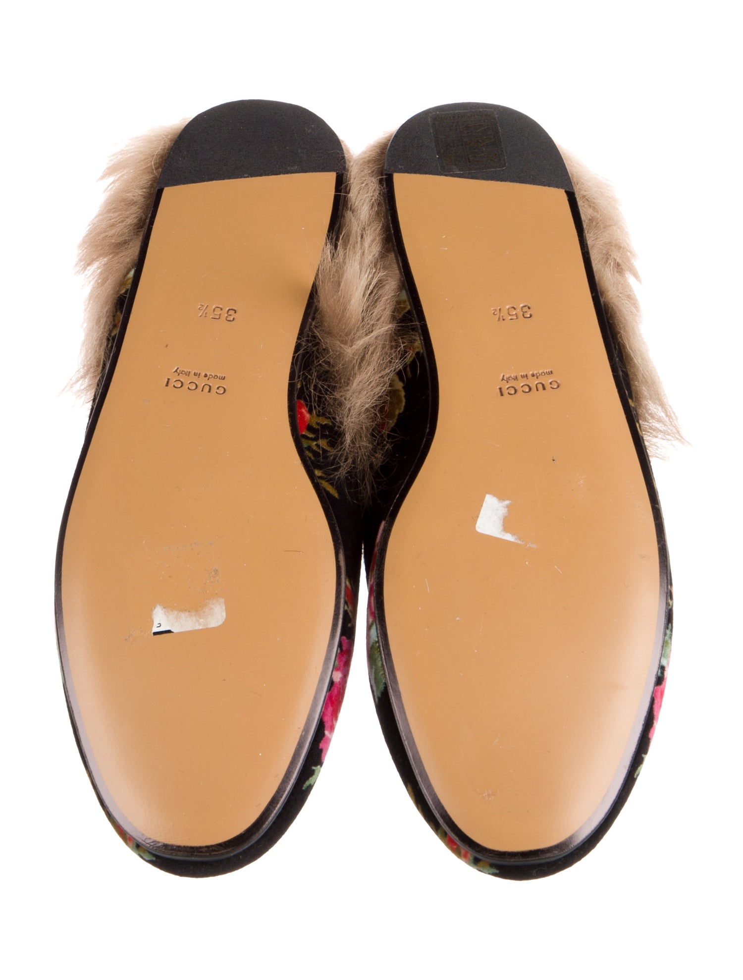 Gucci Flora Print Velvet Mules