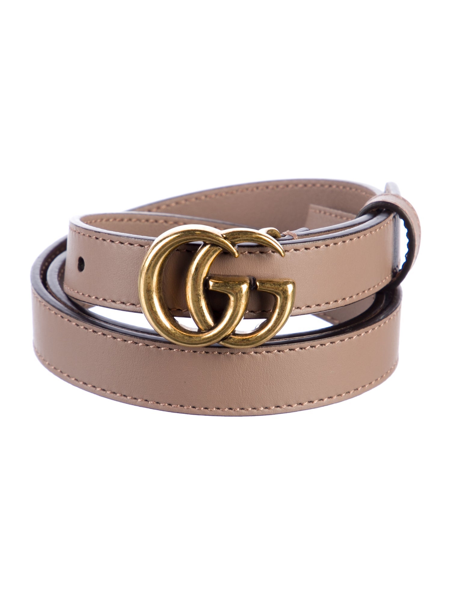 Gucci Double G Logo Skinny Belt