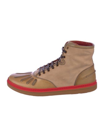 Gucci Leather Colorblock Pattern Sneakers