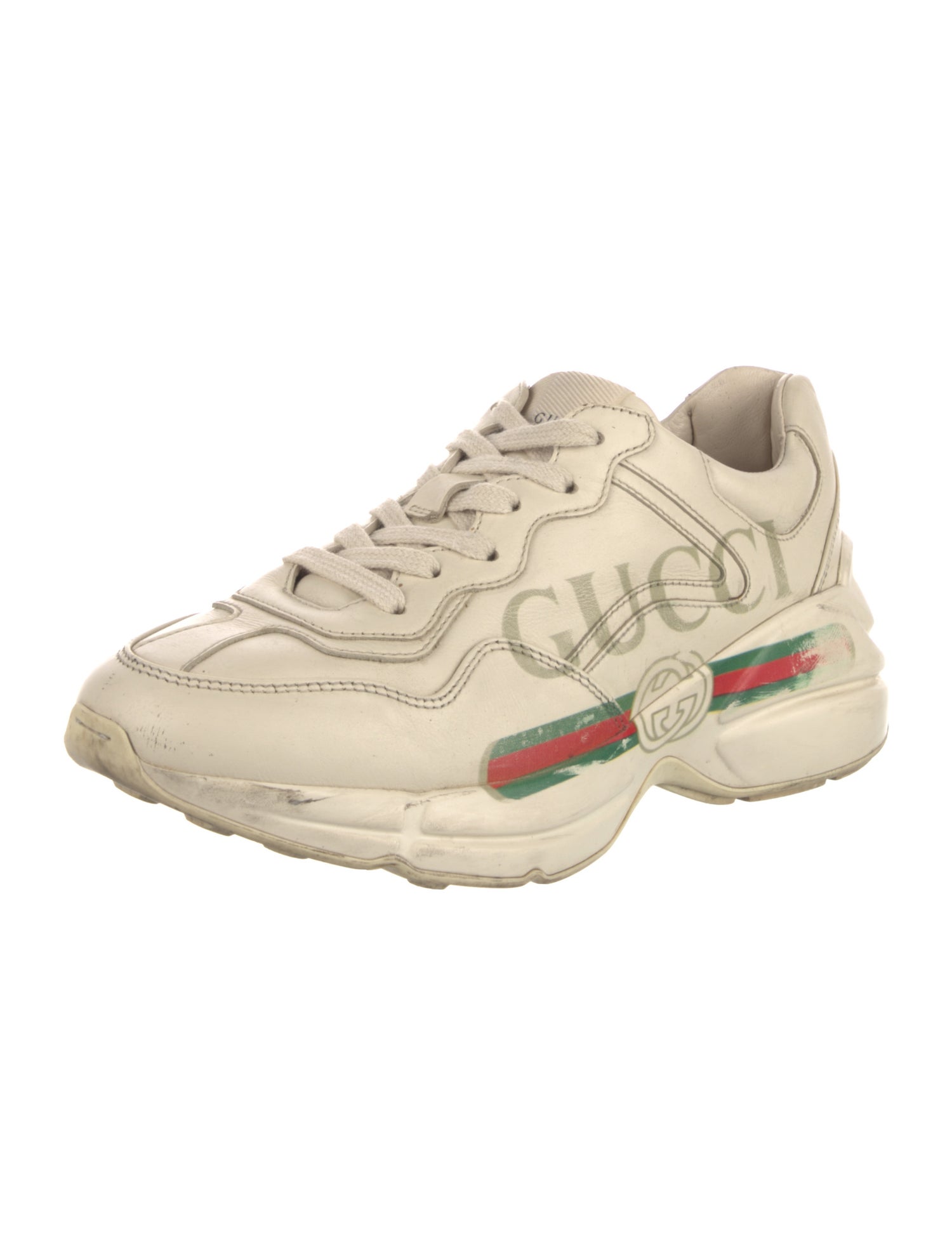 Gucci Web Accent Leather Chunky Sneakers