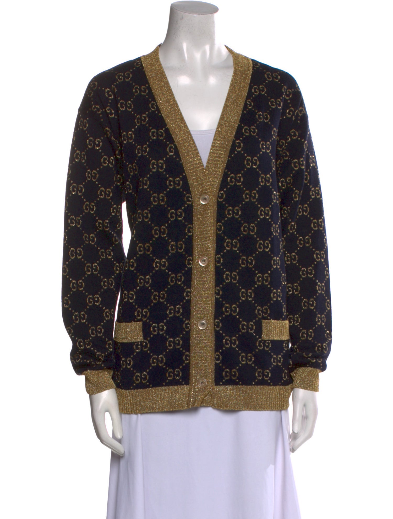 Gucci Printed V-Neck Sweater