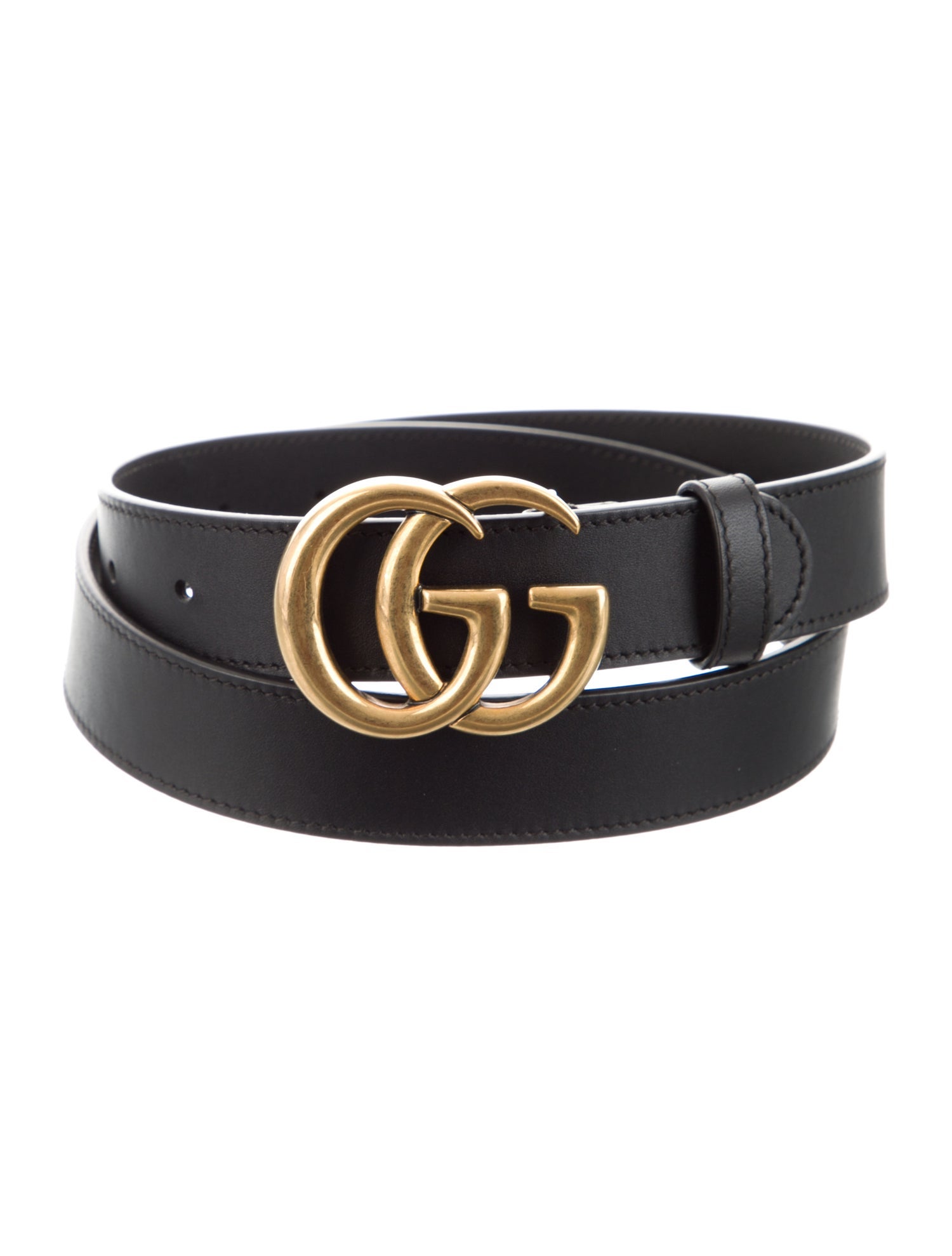 Gucci Double G Logo Leather Belt