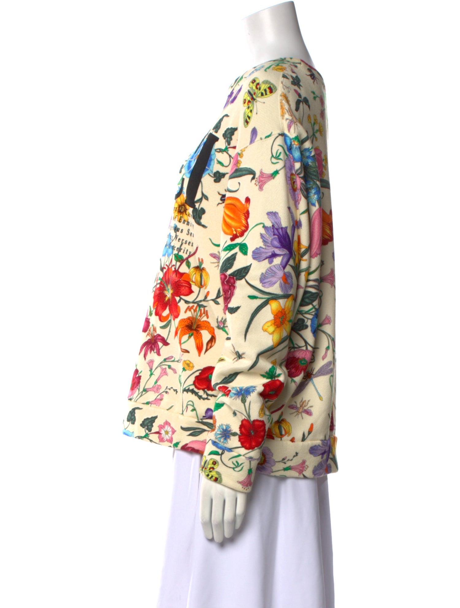 Gucci Floral Print Bateau Neckline Sweatshirt