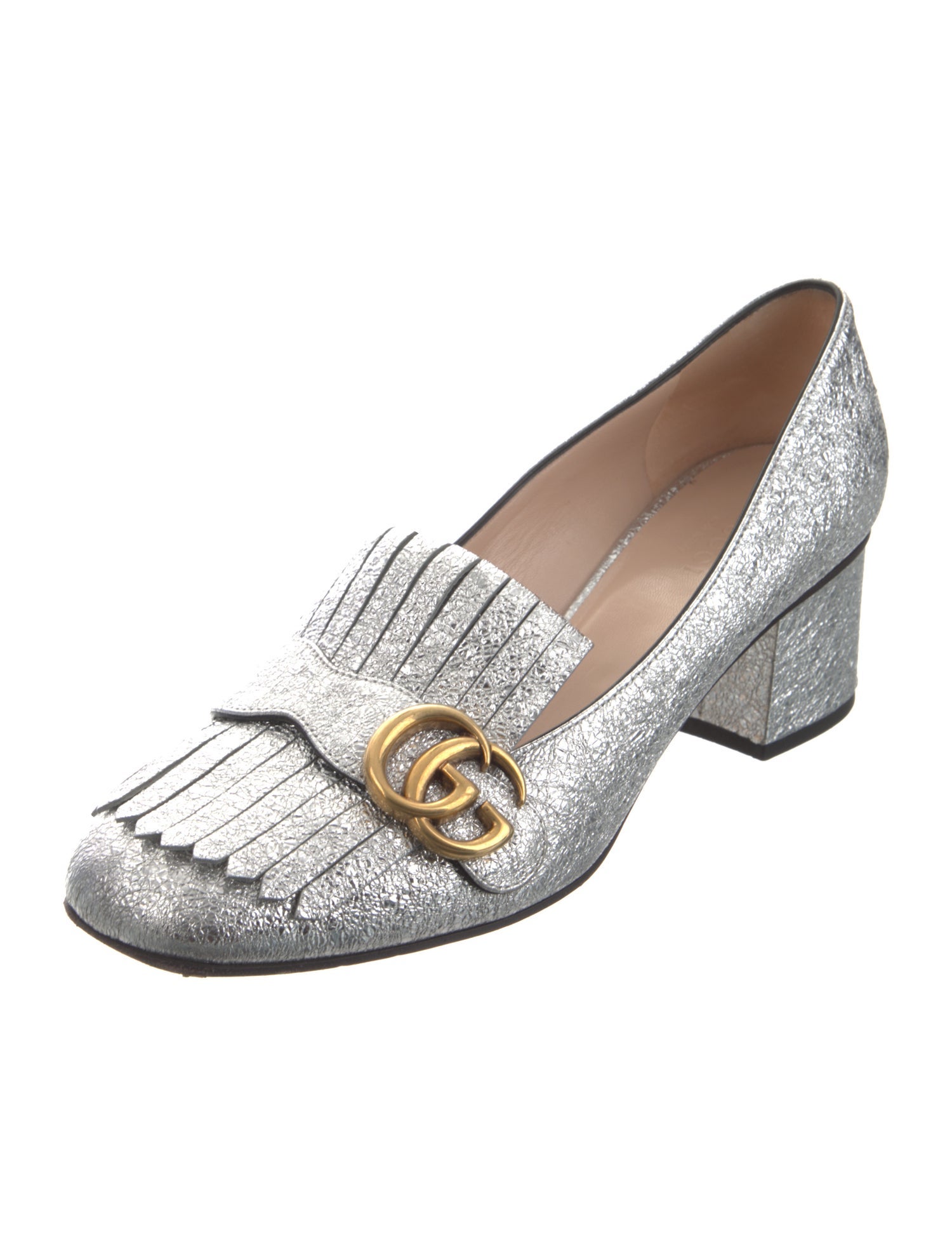 Gucci Double G Logo Leather Pumps