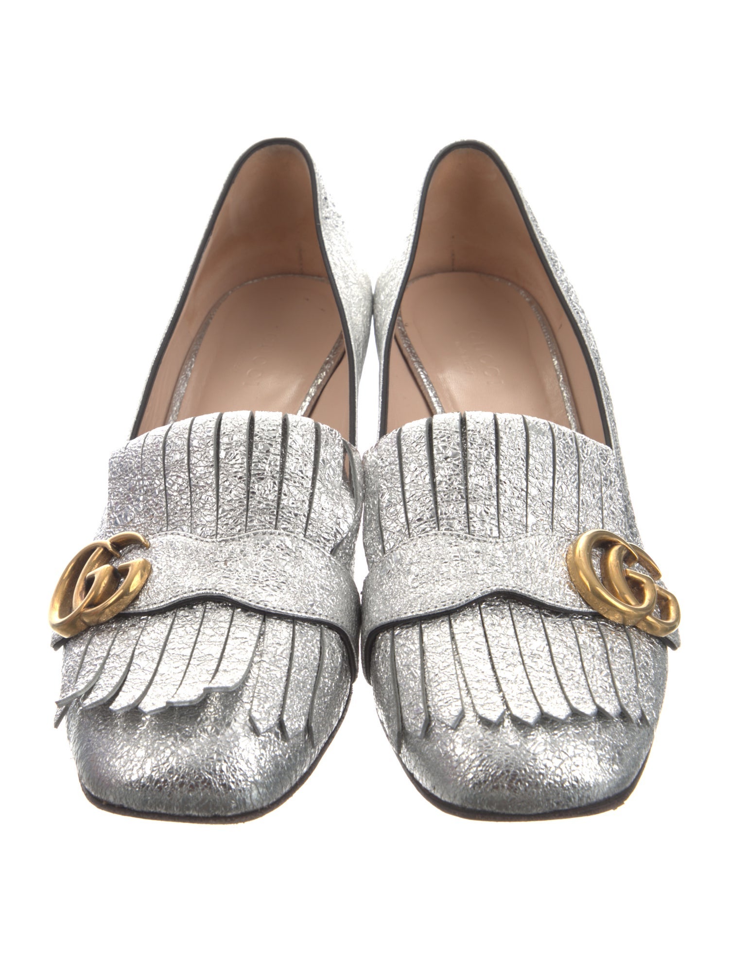 Gucci Double G Logo Leather Pumps