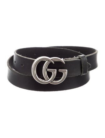 Gucci Double G Logo Skinny Belt
