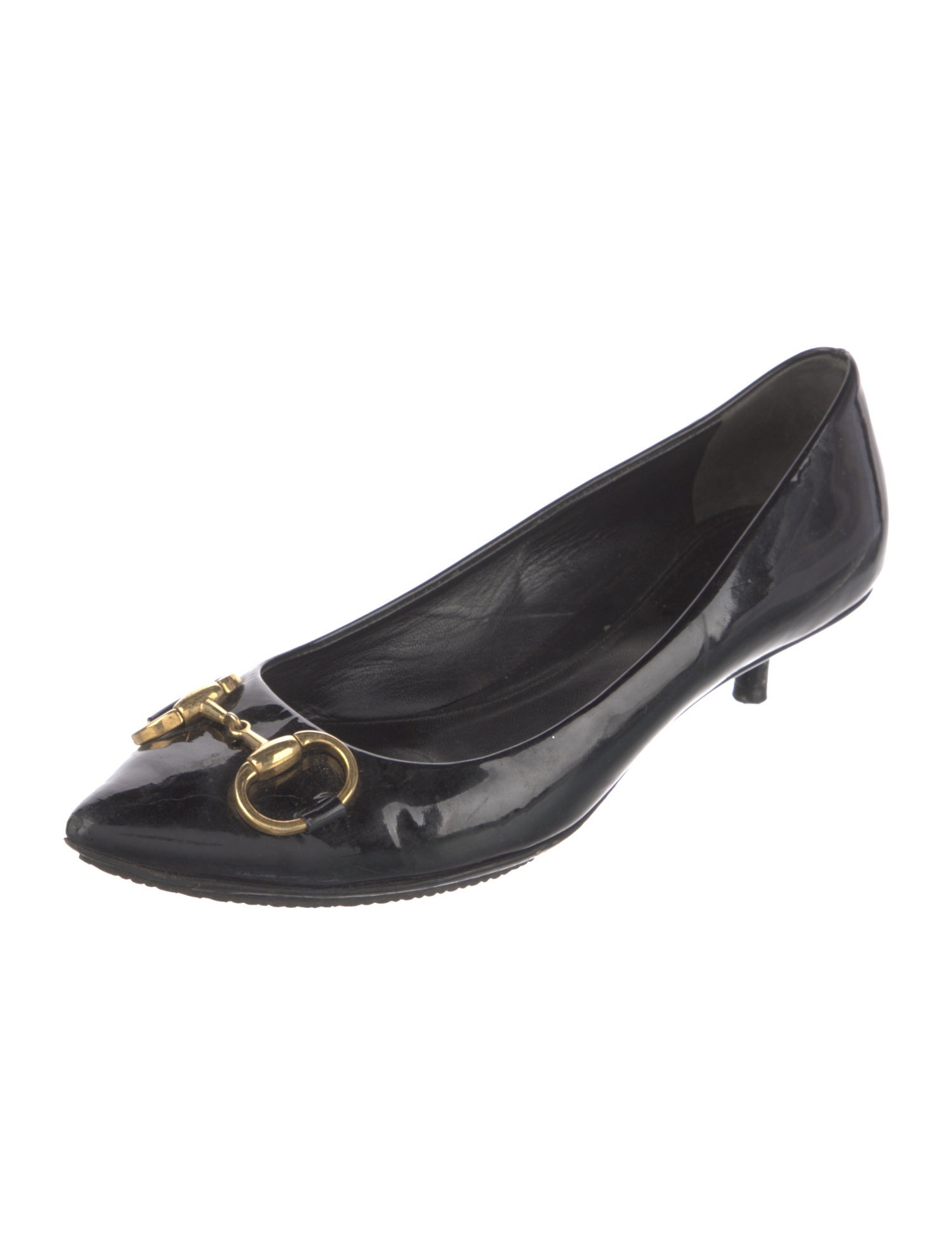 Gucci Horsebit Accent Patent Leather Pumps