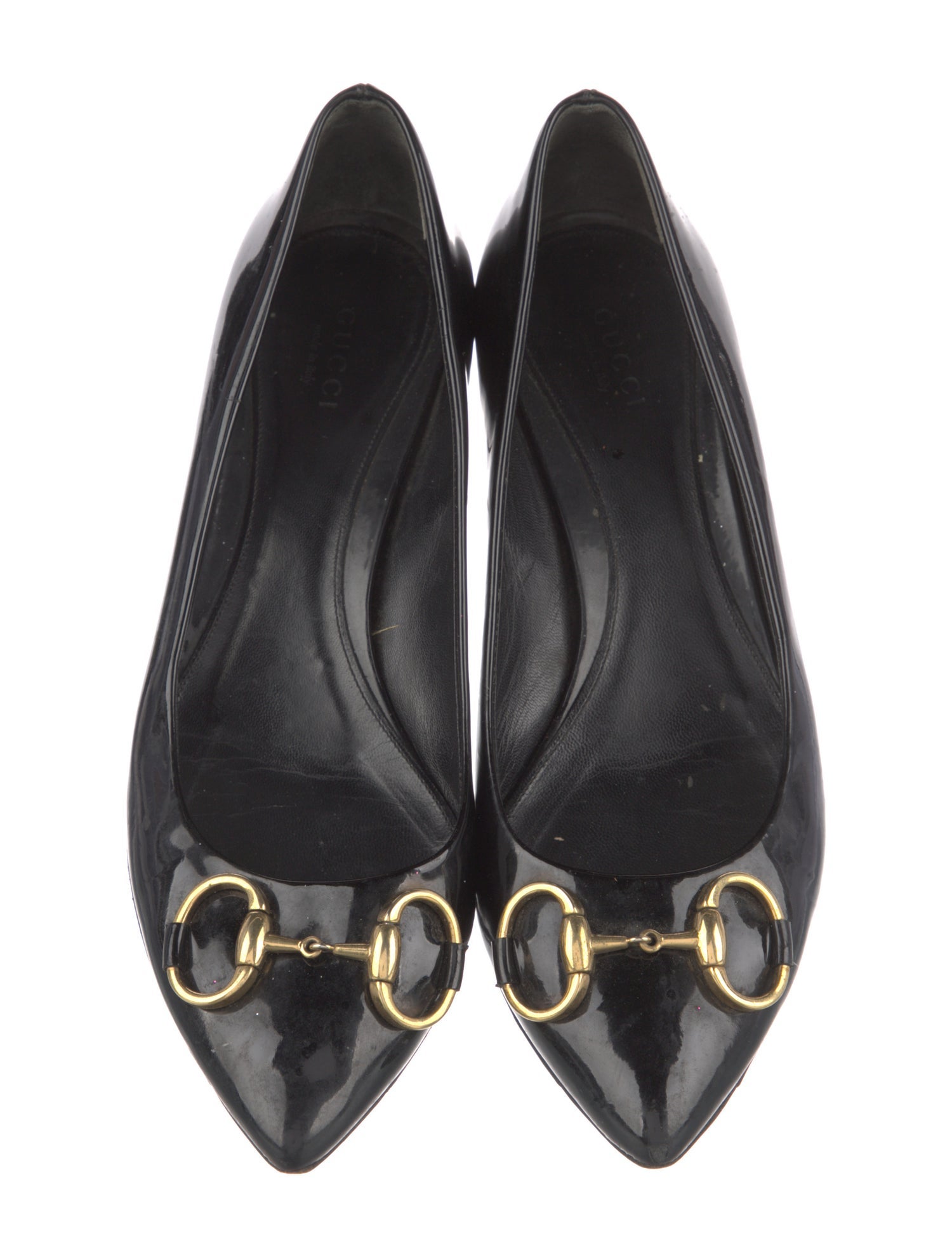 Gucci Horsebit Accent Patent Leather Pumps