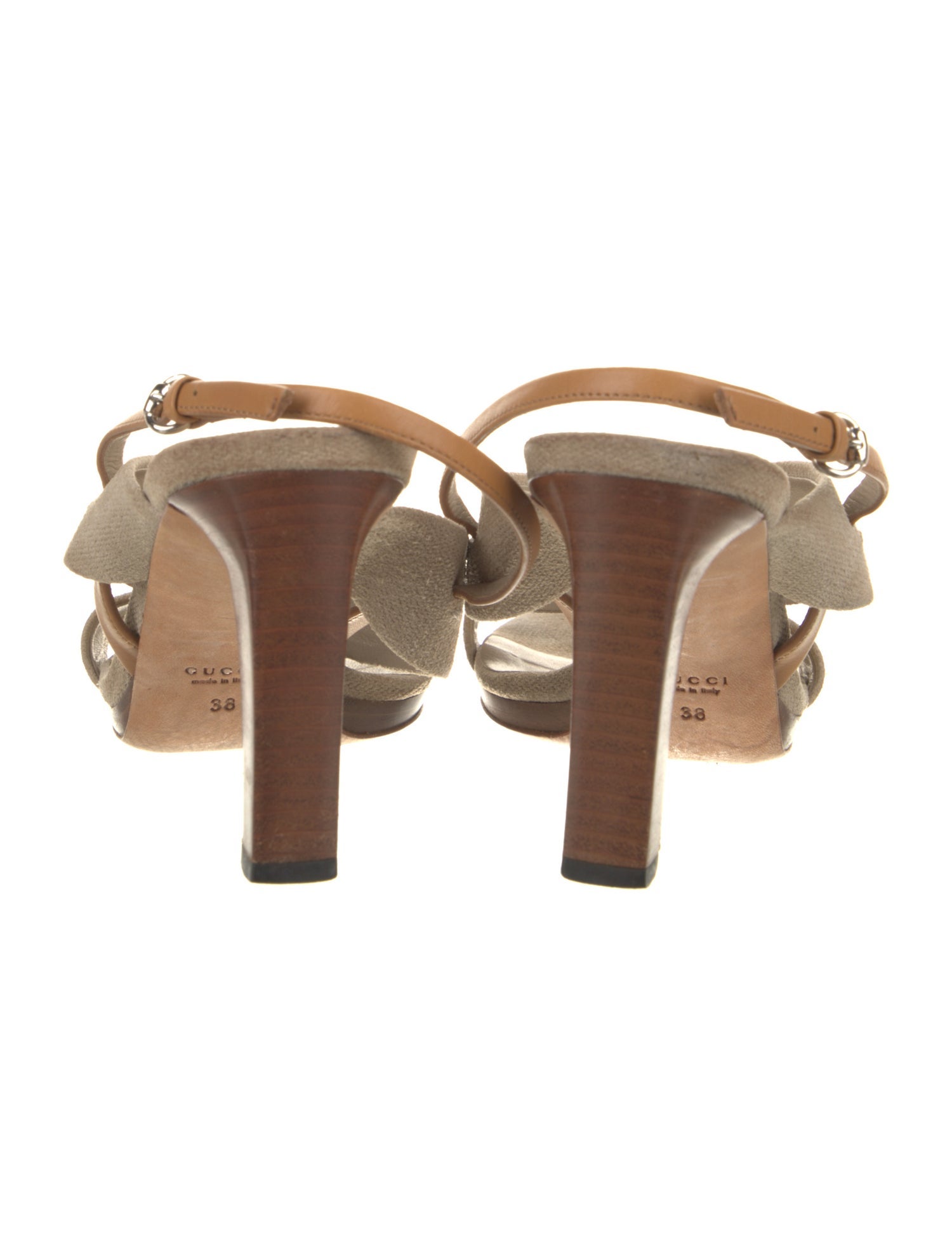 Gucci Horsebit Accent Leather Slingback Sandals