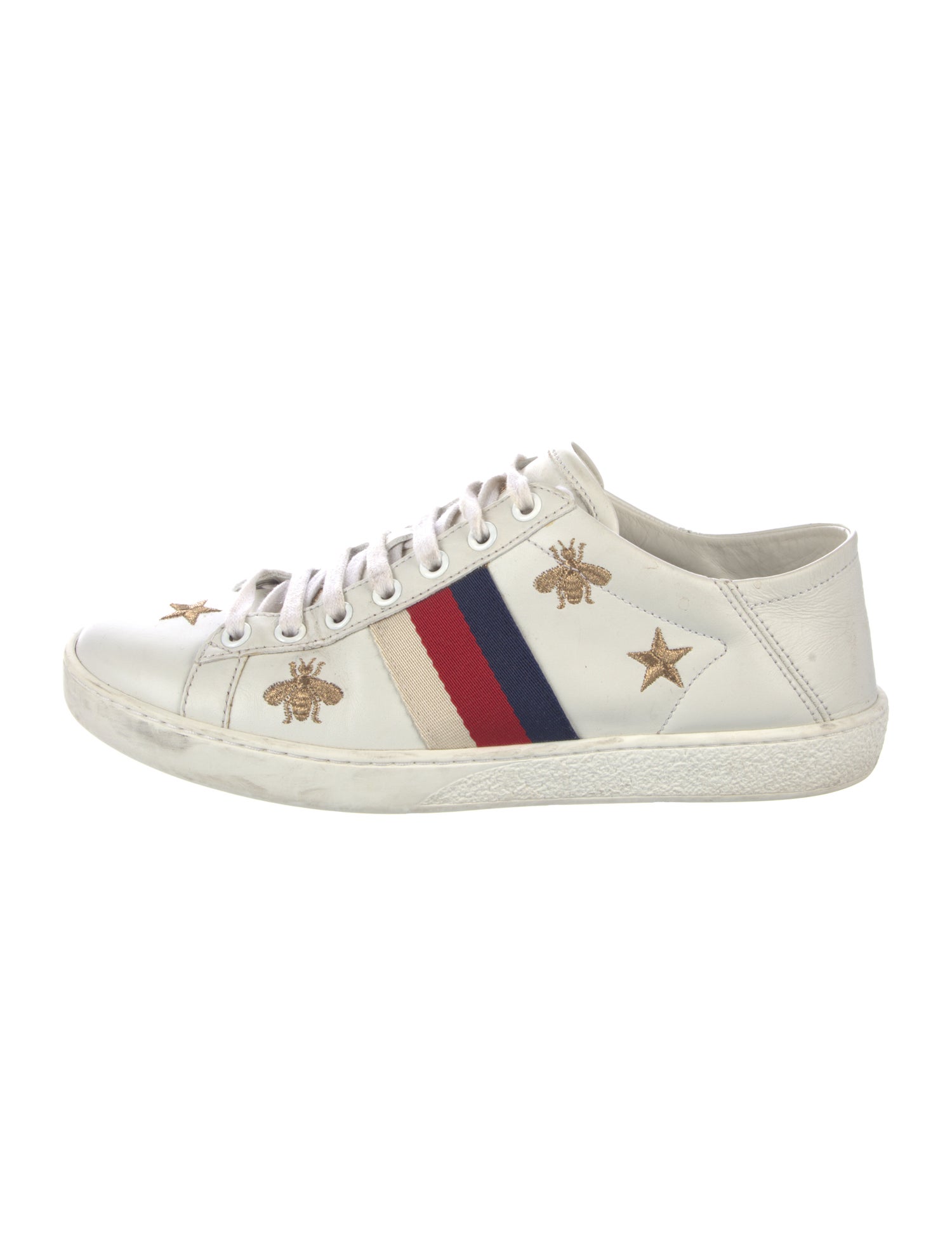 Gucci Sylvie Web Accent Leather Sneakers