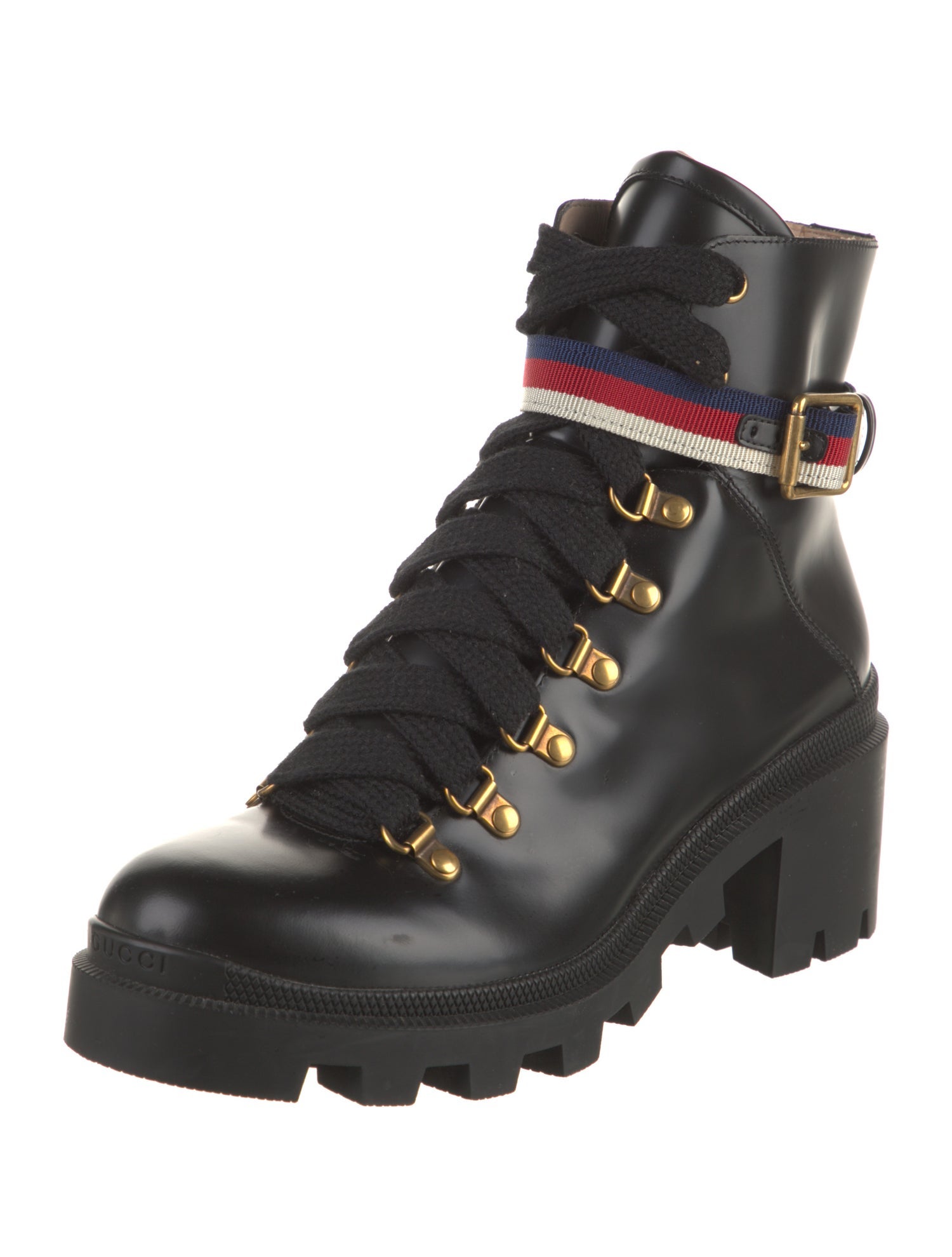 Gucci Leather Combat Boots