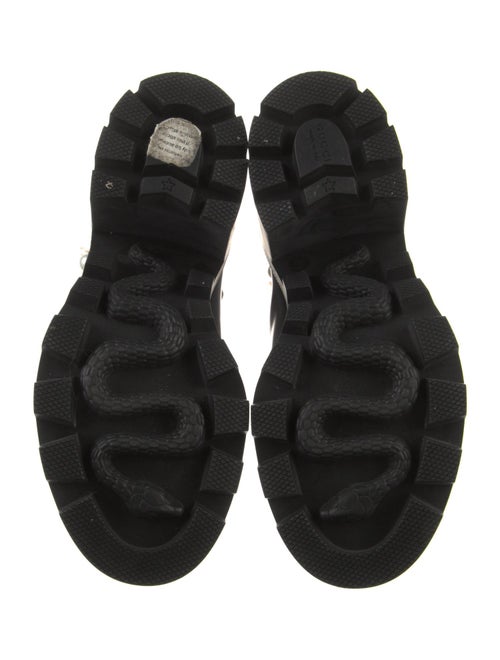 Gucci Faux Pearl Accents Leather Combat Boots