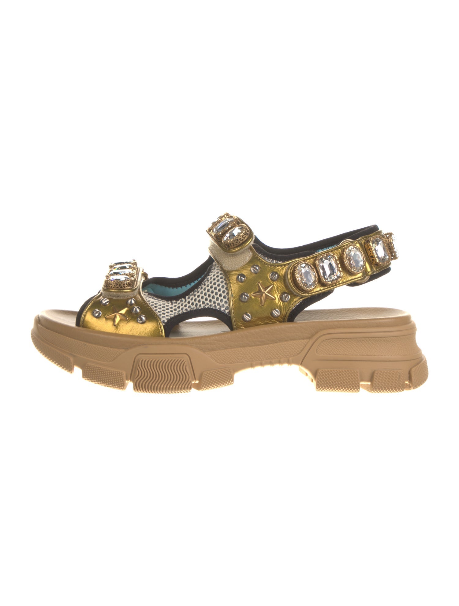 Gucci Leather Printed Sandals