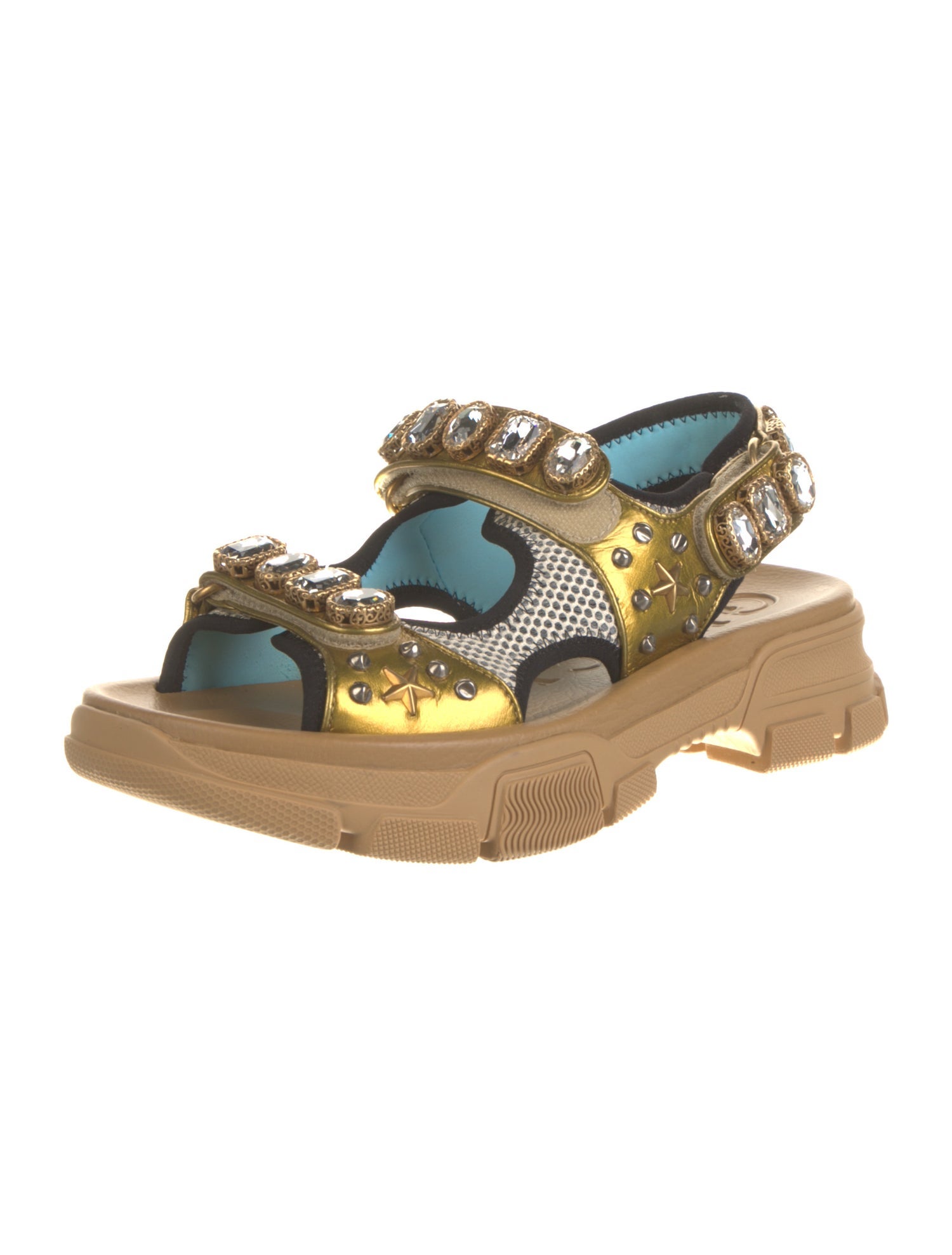 Gucci Leather Printed Sandals