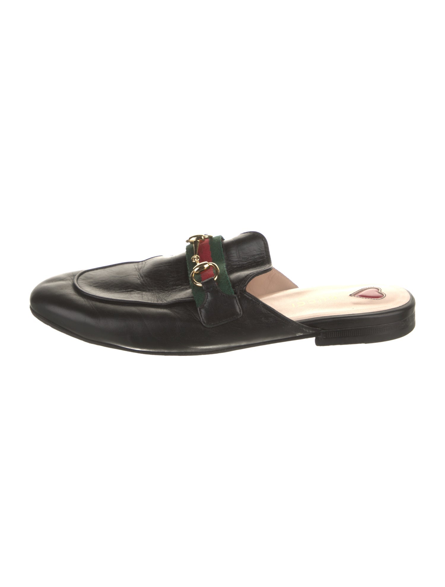 Gucci Web Accent Leather Mules