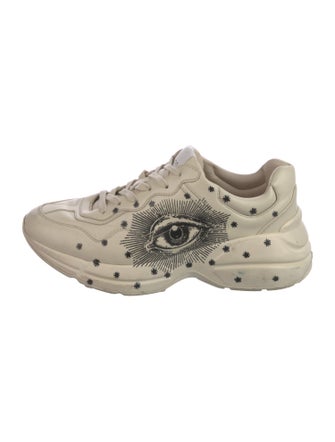 Gucci Web Accent Leather Sneakers