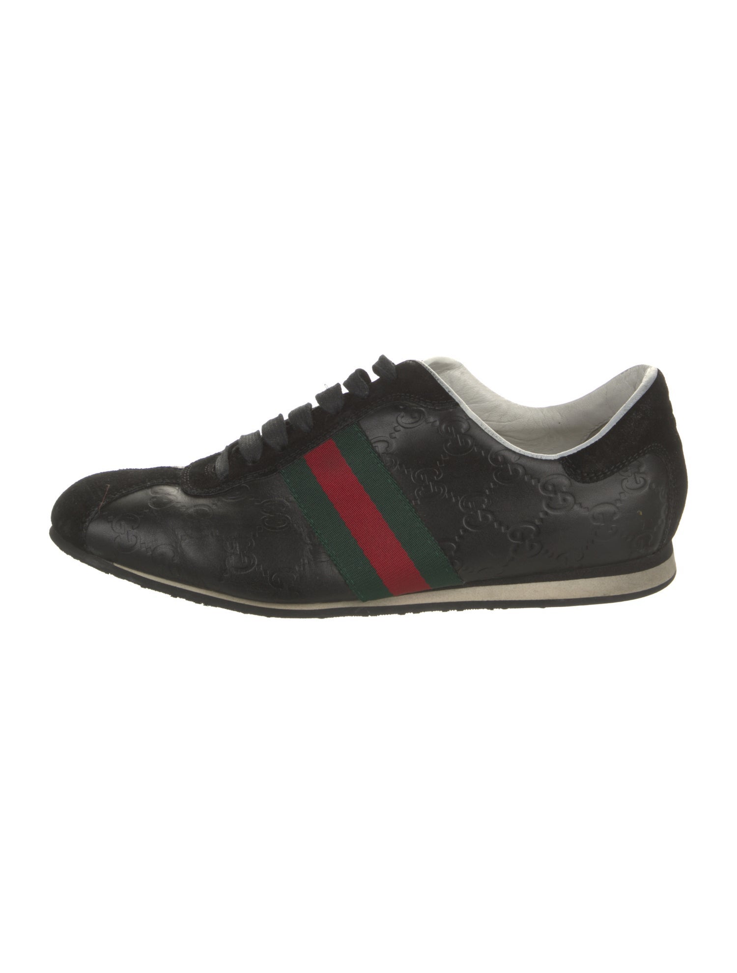 Gucci Web Accent Leather Sneakers