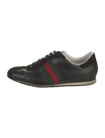 Gucci Web Accent Leather Sneakers