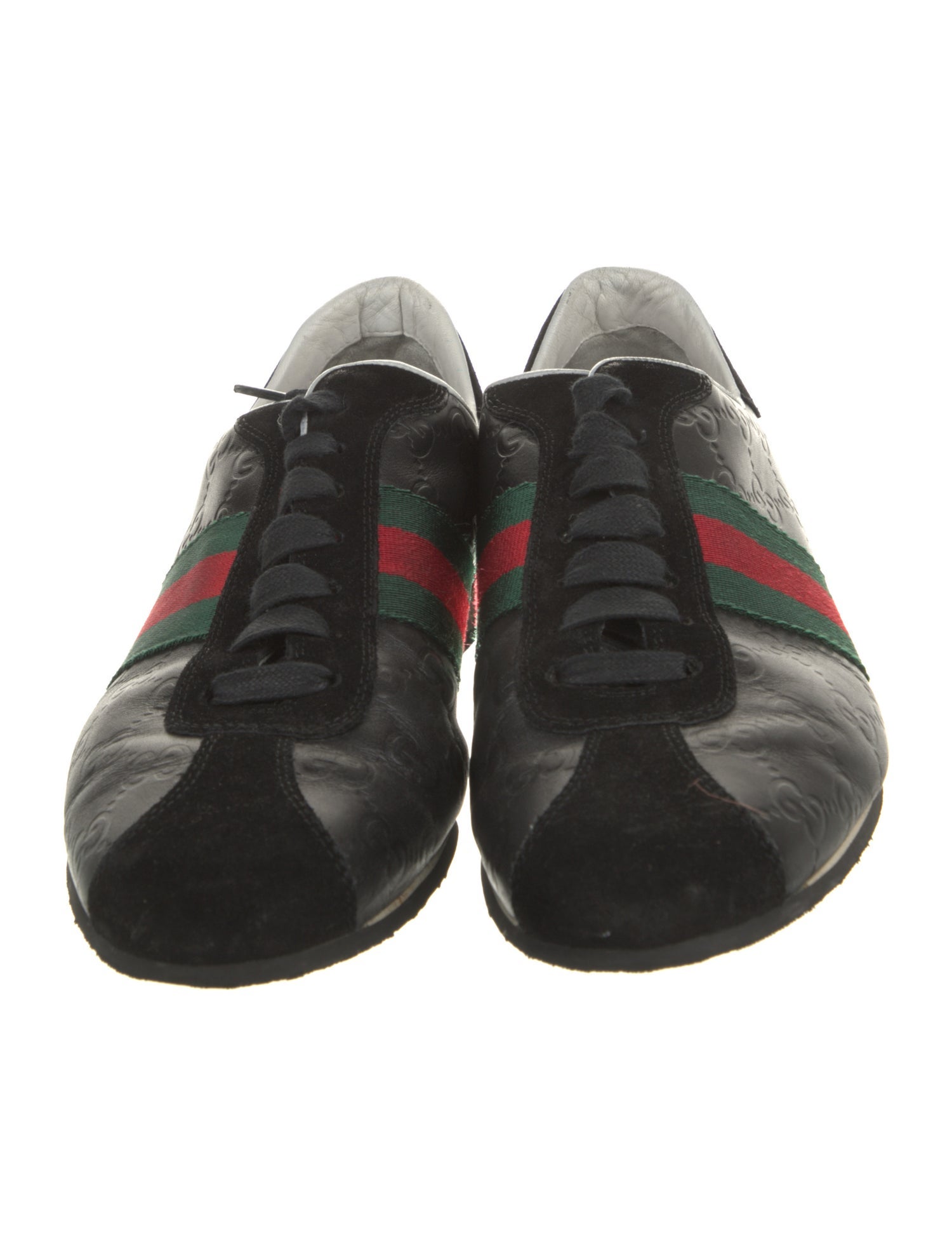 Gucci Web Accent Leather Sneakers