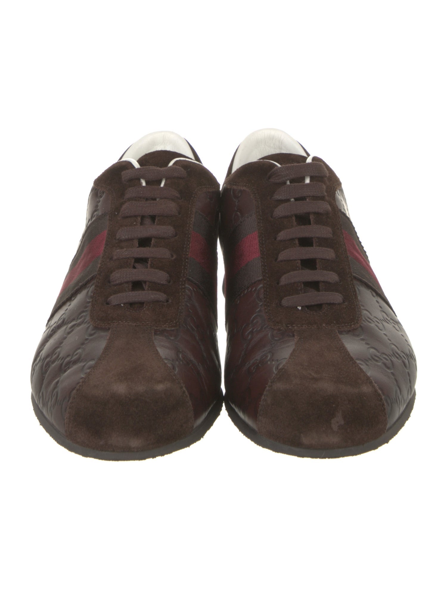Gucci Web Accent Leather Sneakers
