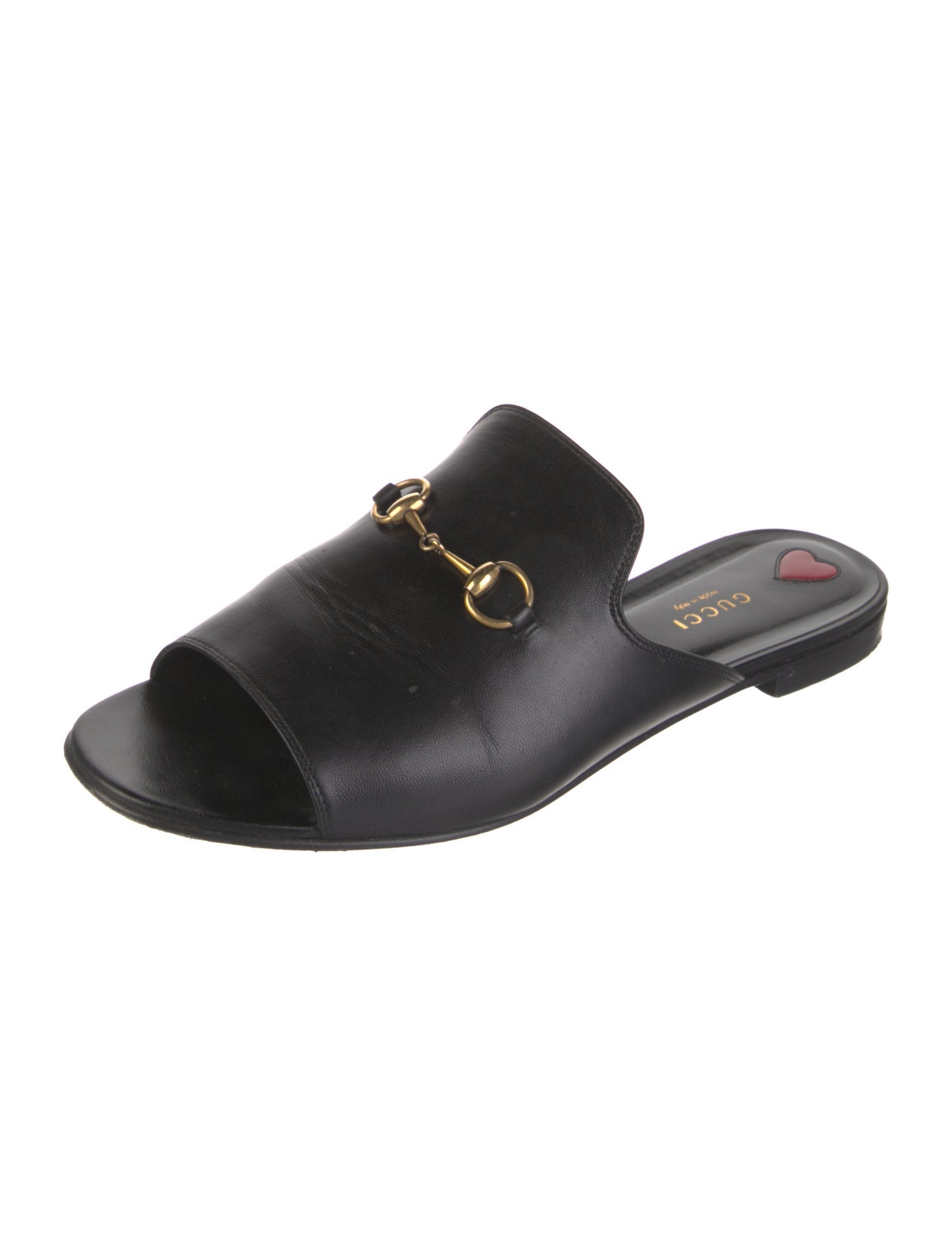 Gucci 1955 Horsebit Accent Leather Slides