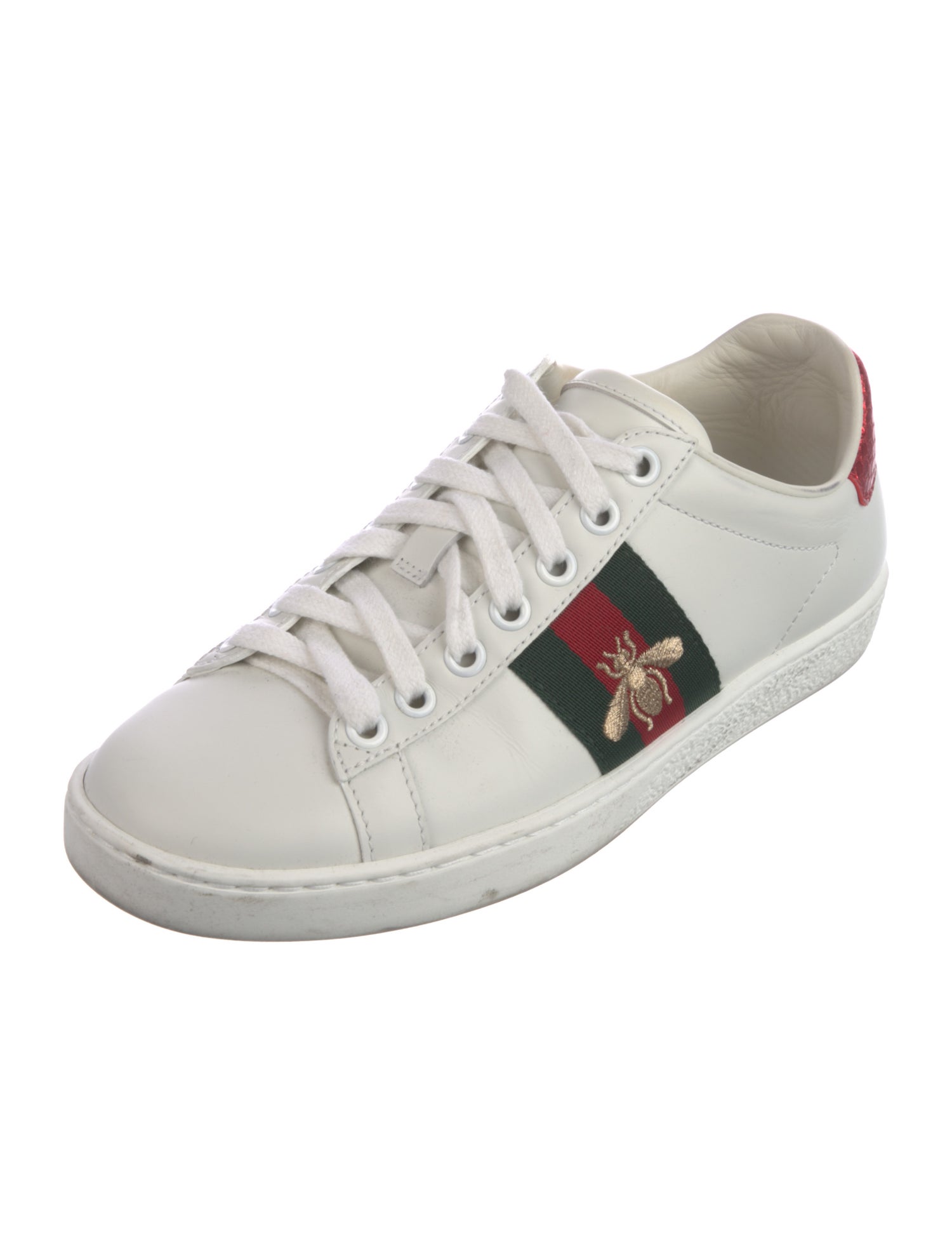 Gucci Web Accent Leather Sneakers