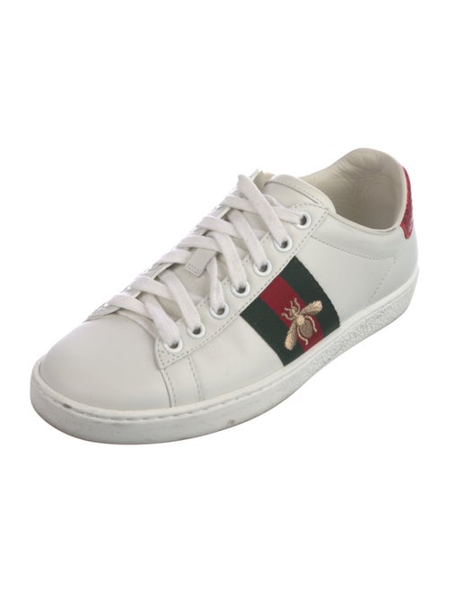 Gucci Web Accent Leather Sneakers