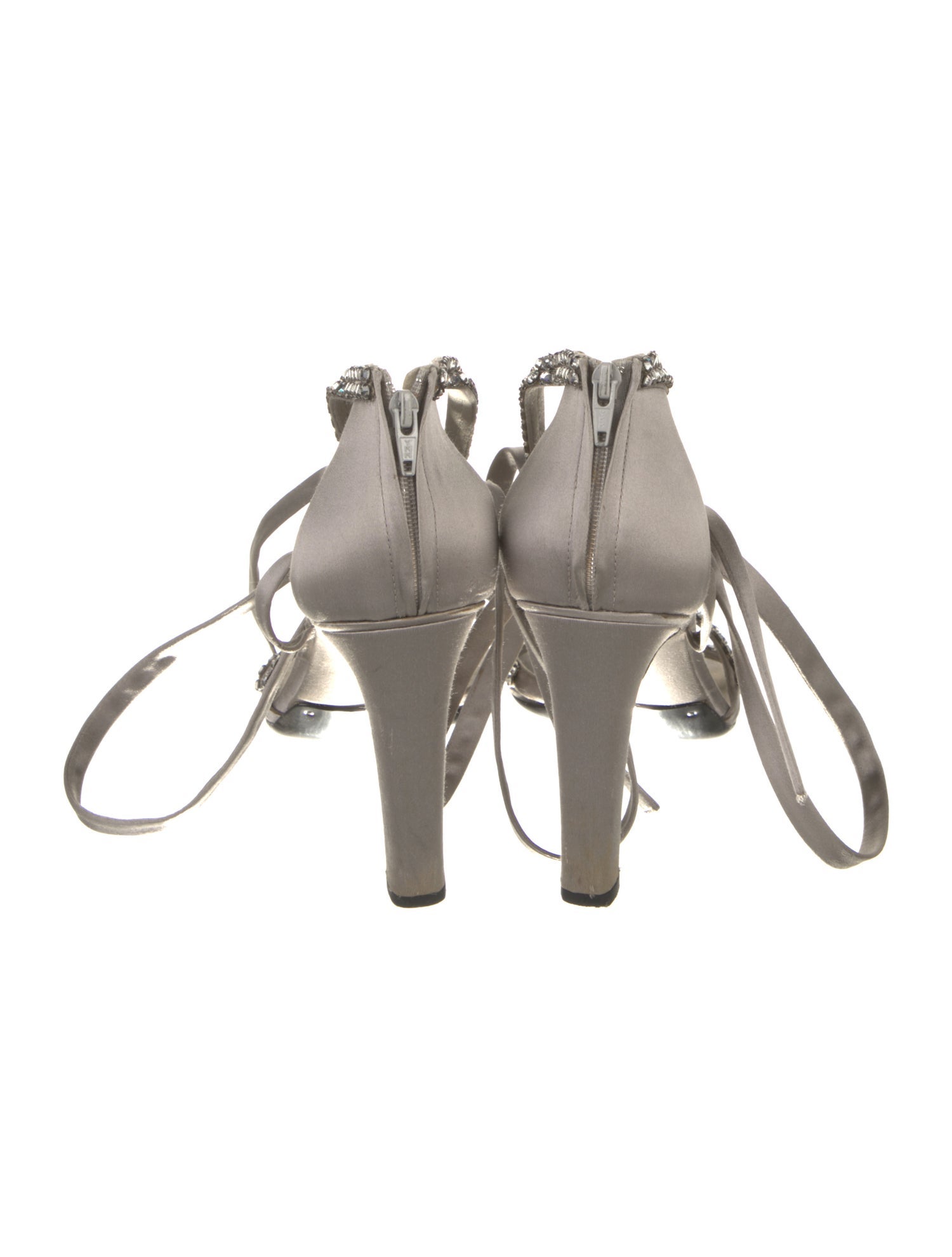 Gucci Satin Crystal Embellishments Sandals