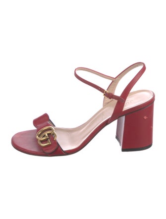 Gucci Running GG Logo Leather Sandals