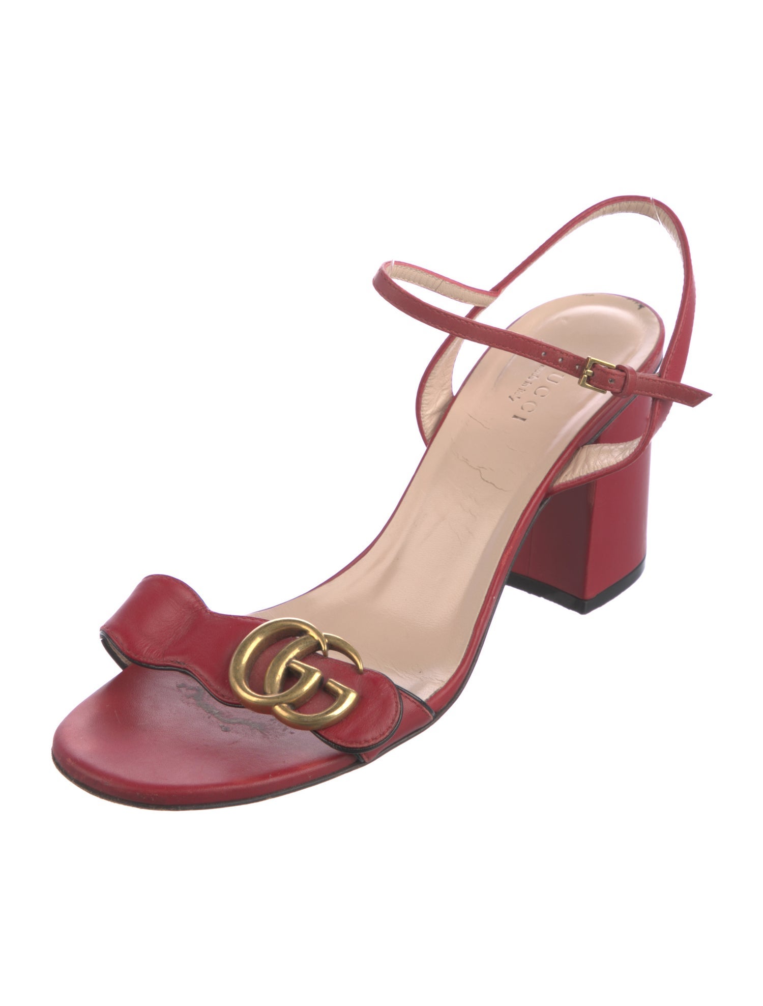 Gucci Running GG Logo Leather Sandals