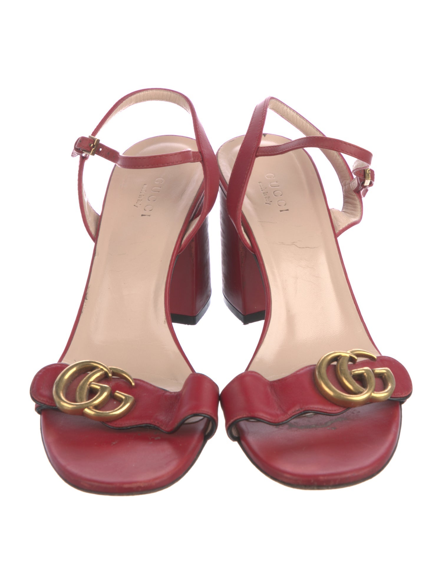 Gucci Running GG Logo Leather Sandals