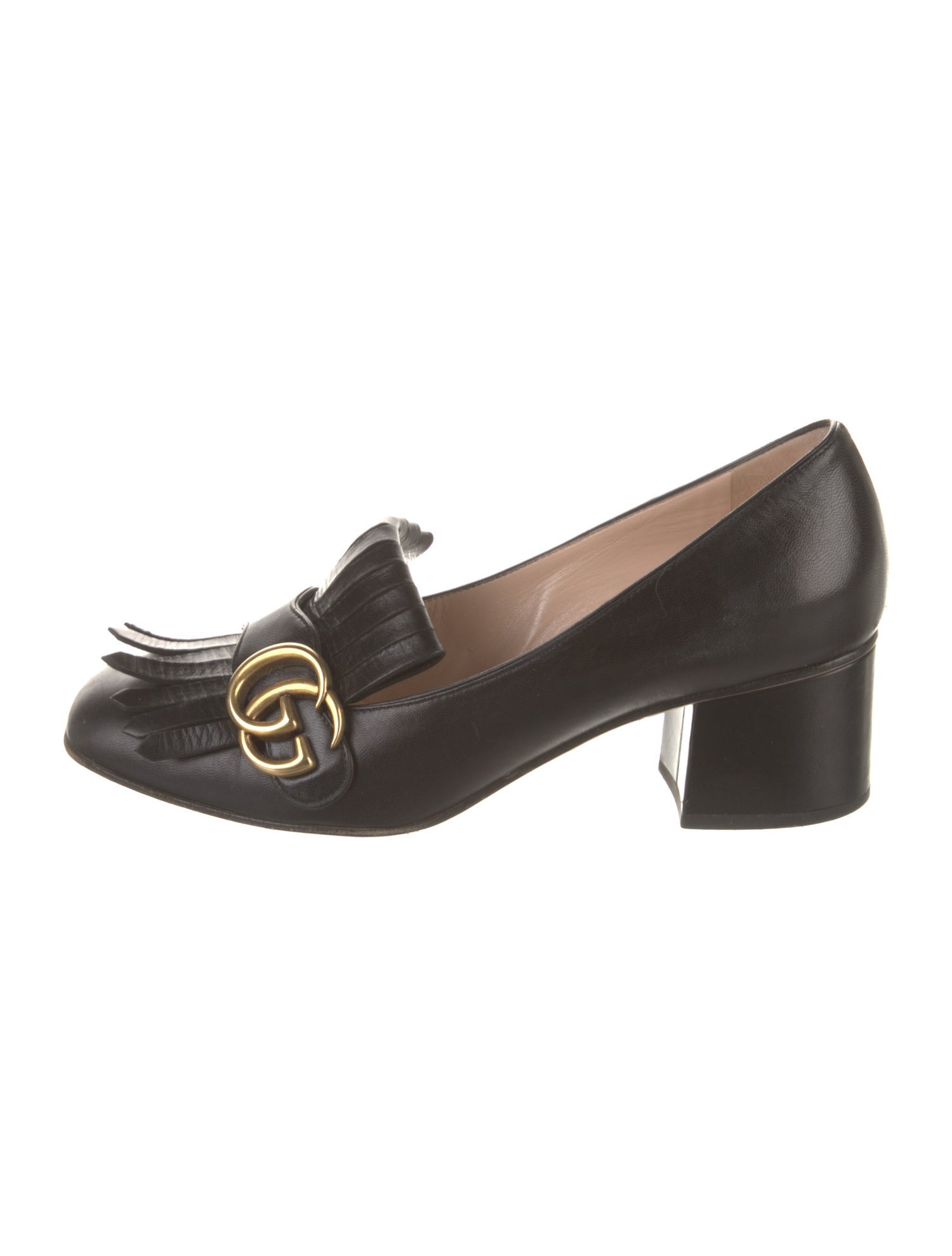 Gucci Double G Logo Leather Pumps