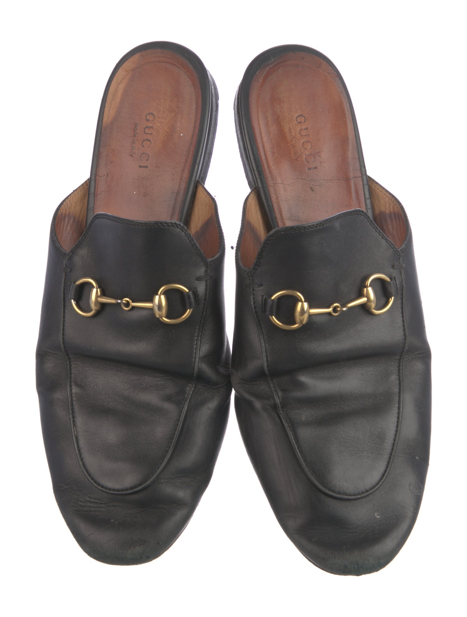 Gucci Horsebit Accent Leather Mules