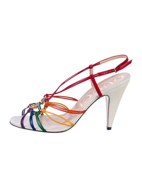 Gucci Interlocking G Logo Leather Slingback Sandals