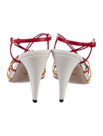 Gucci Interlocking G Logo Leather Slingback Sandals
