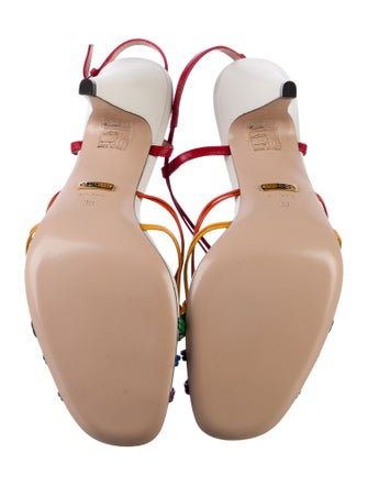 Gucci Interlocking G Logo Leather Slingback Sandals