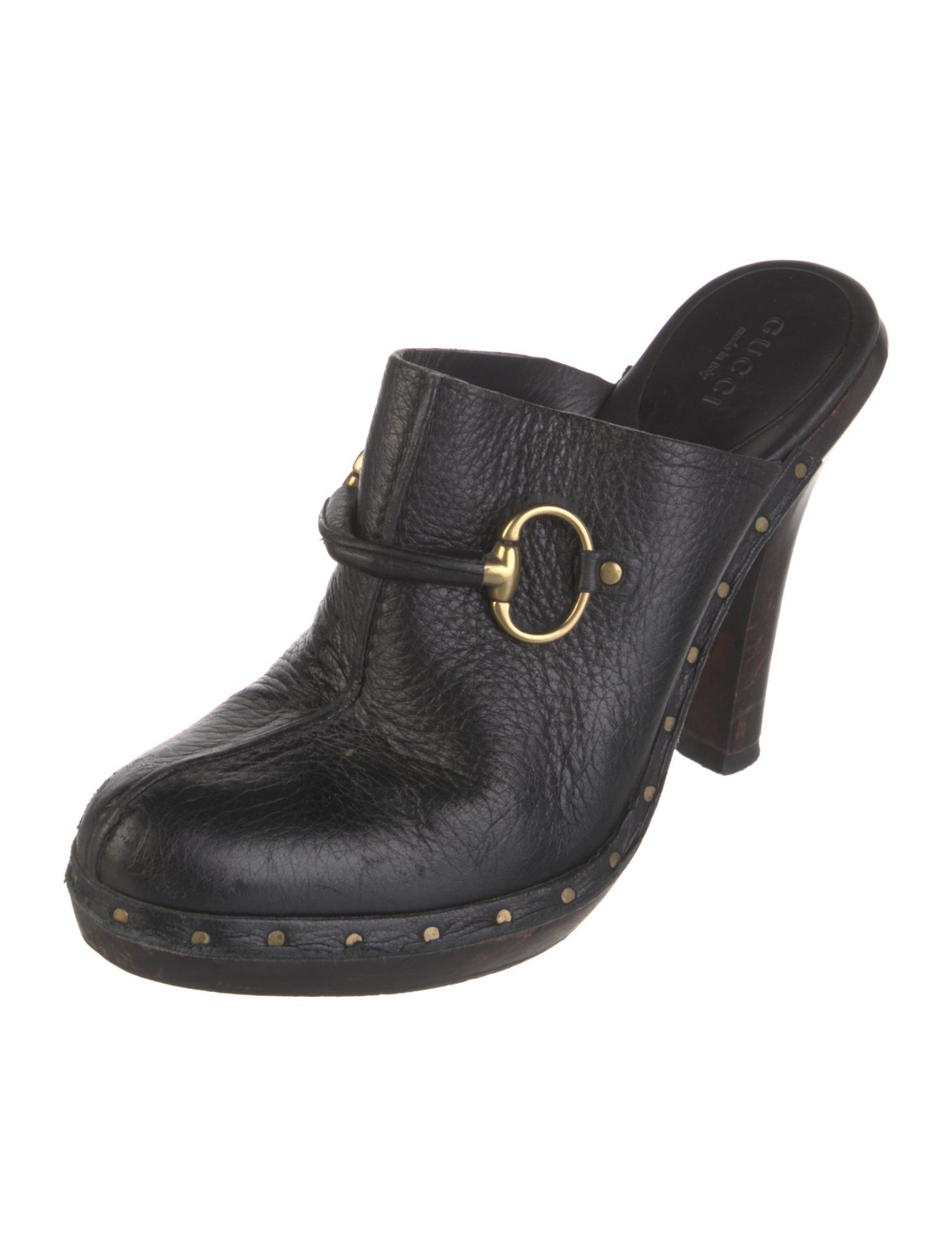 Gucci Horsebit Accent Leather Mules