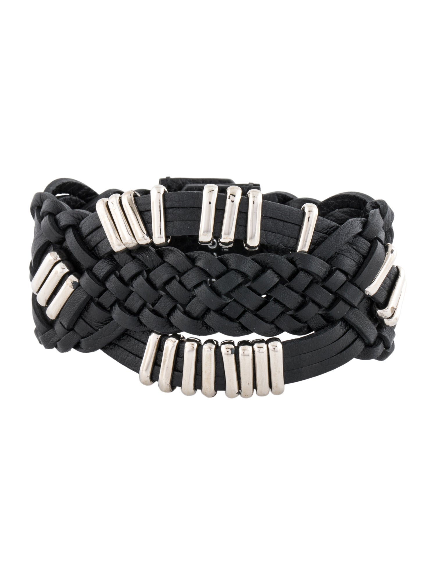 Gucci Woven Leather Zumi GG Wrap Bracelet