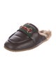 Gucci Web Accent Leather Slippers