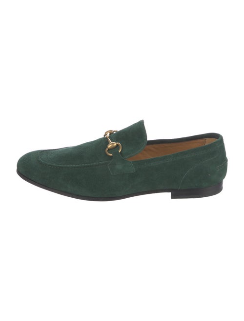 Gucci Web Accent Suede Loafers