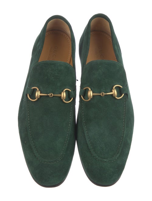 Gucci Web Accent Suede Loafers