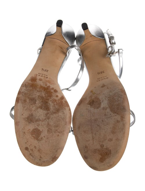 Gucci Interlocking G Logo Leather T-Strap Sandals