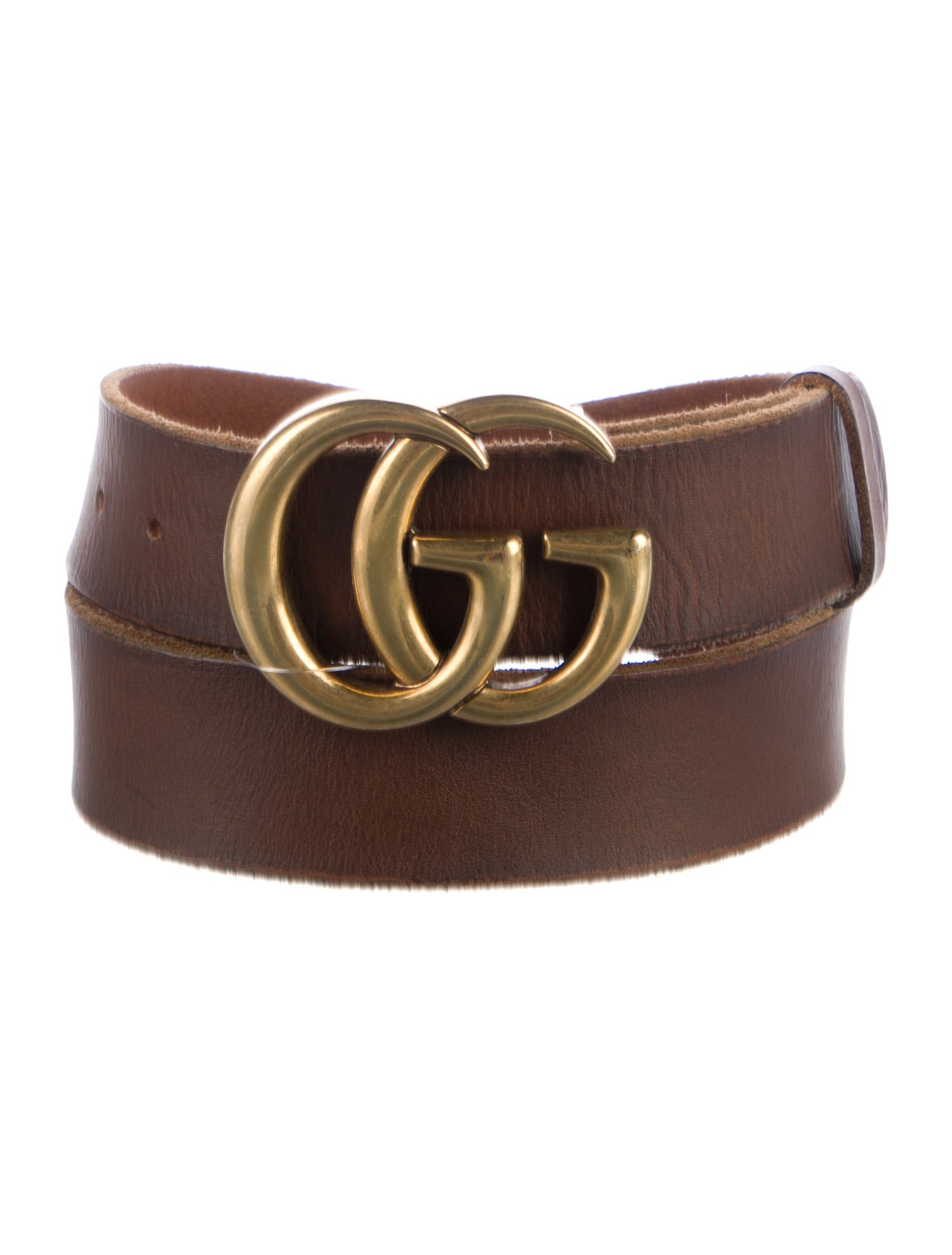 Gucci Double G Logo Leather Belt