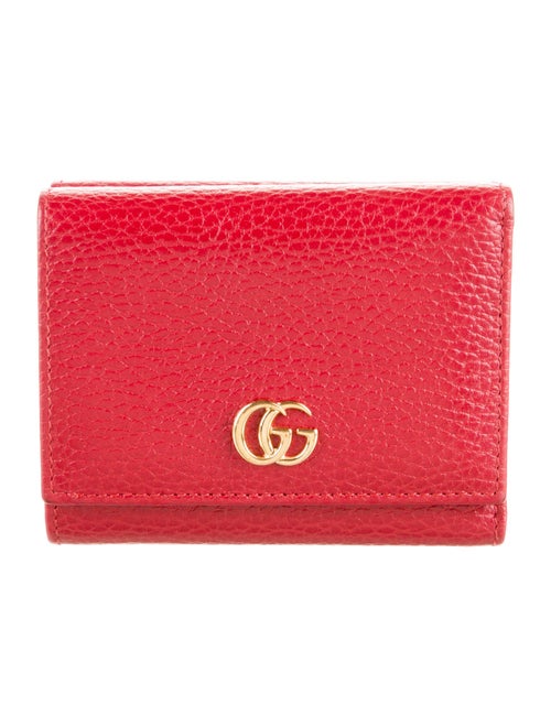 Gucci Double G Logo Leather Compact Wallet