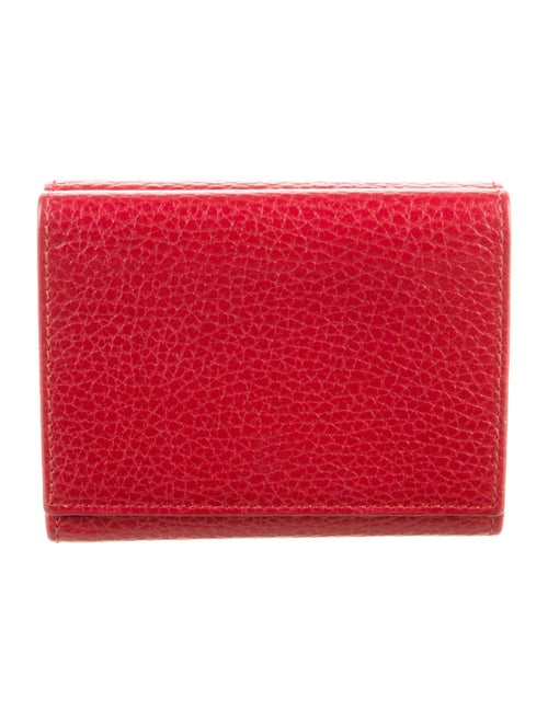 Gucci Double G Logo Leather Compact Wallet